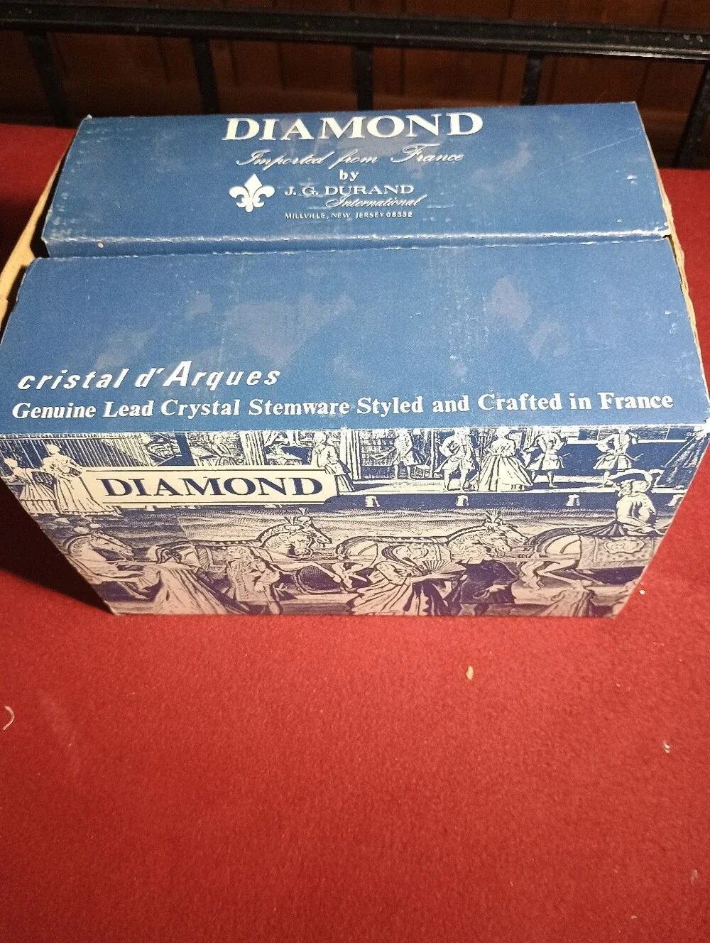 Diamond By J G Durand set of 6-10.5 Oz. Goblets Cristal d'Arques From France